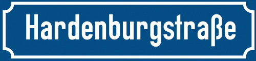 Straßenschild Hardenburgstraße