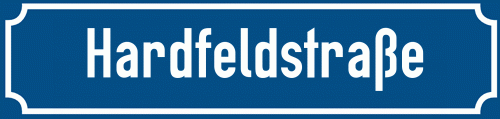 Straßenschild Hardfeldstraße