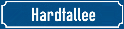 Straßenschild Hardtallee
