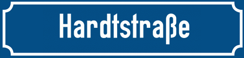 Straßenschild Hardtstraße
