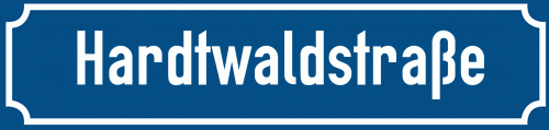 Straßenschild Hardtwaldstraße zum kostenlosen Download