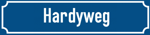 Straßenschild Hardyweg