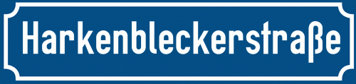 Straßenschild Harkenbleckerstraße zum kostenlosen Download