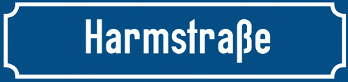 Straßenschild Harmstraße