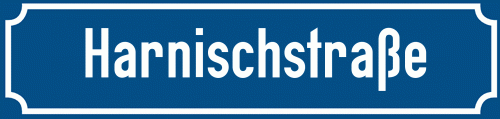 Straßenschild Harnischstraße zum kostenlosen Download