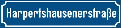 Straßenschild Harpertshausenerstraße
