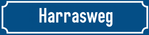 Straßenschild Harrasweg