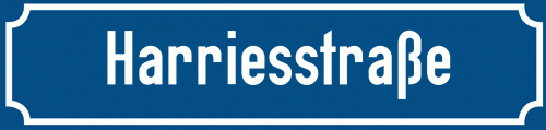 Straßenschild Harriesstraße zum kostenlosen Download