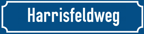 Straßenschild Harrisfeldweg