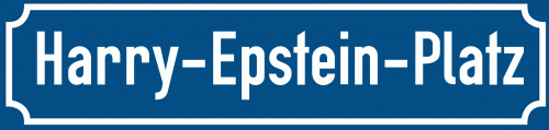 Straßenschild Harry-Epstein-Platz