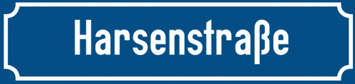Straßenschild Harsenstraße zum kostenlosen Download