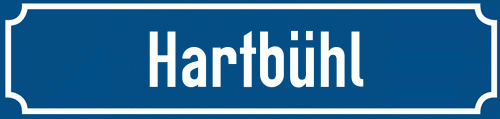 Straßenschild Hartbühl