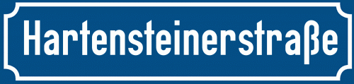 Straßenschild Hartensteinerstraße zum kostenlosen Download