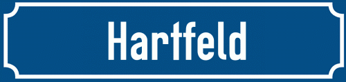 Straßenschild Hartfeld zum kostenlosen Download