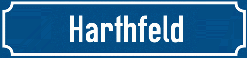Straßenschild Harthfeld