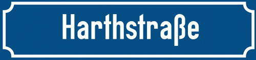 Straßenschild Harthstraße
