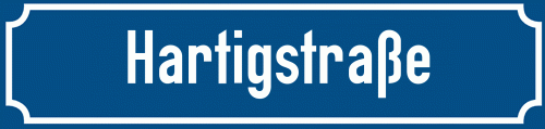 Straßenschild Hartigstraße zum kostenlosen Download
