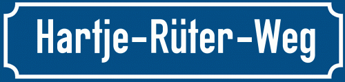 Straßenschild Hartje-Rüter-Weg