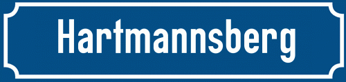 Straßenschild Hartmannsberg
