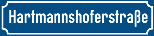 Straßenschild Hartmannshoferstraße