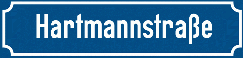 Straßenschild Hartmannstraße