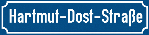 Straßenschild Hartmut-Dost-Straße