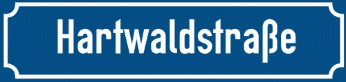 Straßenschild Hartwaldstraße