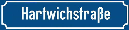 Straßenschild Hartwichstraße