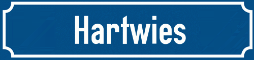 Straßenschild Hartwies