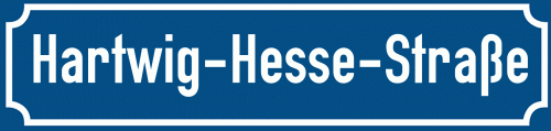 Straßenschild Hartwig-Hesse-Straße
