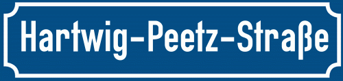 Straßenschild Hartwig-Peetz-Straße