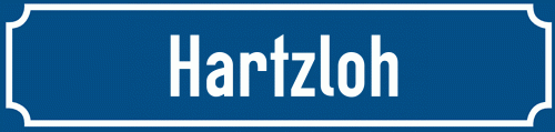 Straßenschild Hartzloh