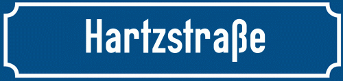 Straßenschild Hartzstraße