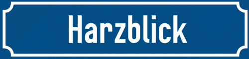 Straßenschild Harzblick
