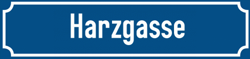 Straßenschild Harzgasse