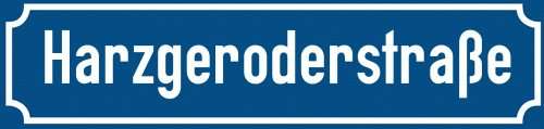 Straßenschild Harzgeroderstraße zum kostenlosen Download