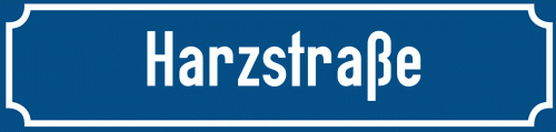Straßenschild Harzstraße