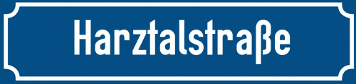Straßenschild Harztalstraße