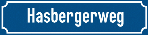 Straßenschild Hasbergerweg
