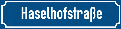 Straßenschild Haselhofstraße