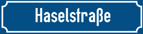Straßenschild Haselstraße