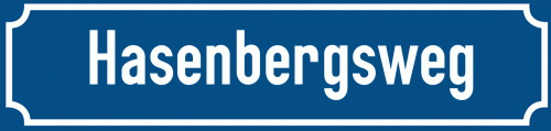 Straßenschild Hasenbergsweg zum kostenlosen Download
