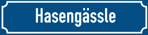 Straßenschild Hasengässle zum kostenlosen Download