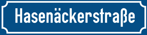 Straßenschild Hasenäckerstraße zum kostenlosen Download
