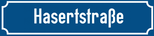 Straßenschild Hasertstraße