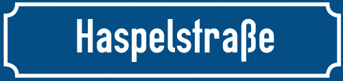 Straßenschild Haspelstraße