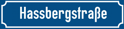 Straßenschild Hassbergstraße