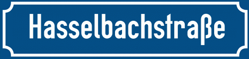 Straßenschild Hasselbachstraße zum kostenlosen Download