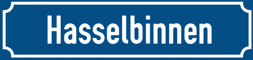 Straßenschild Hasselbinnen zum kostenlosen Download