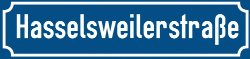 Straßenschild Hasselsweilerstraße